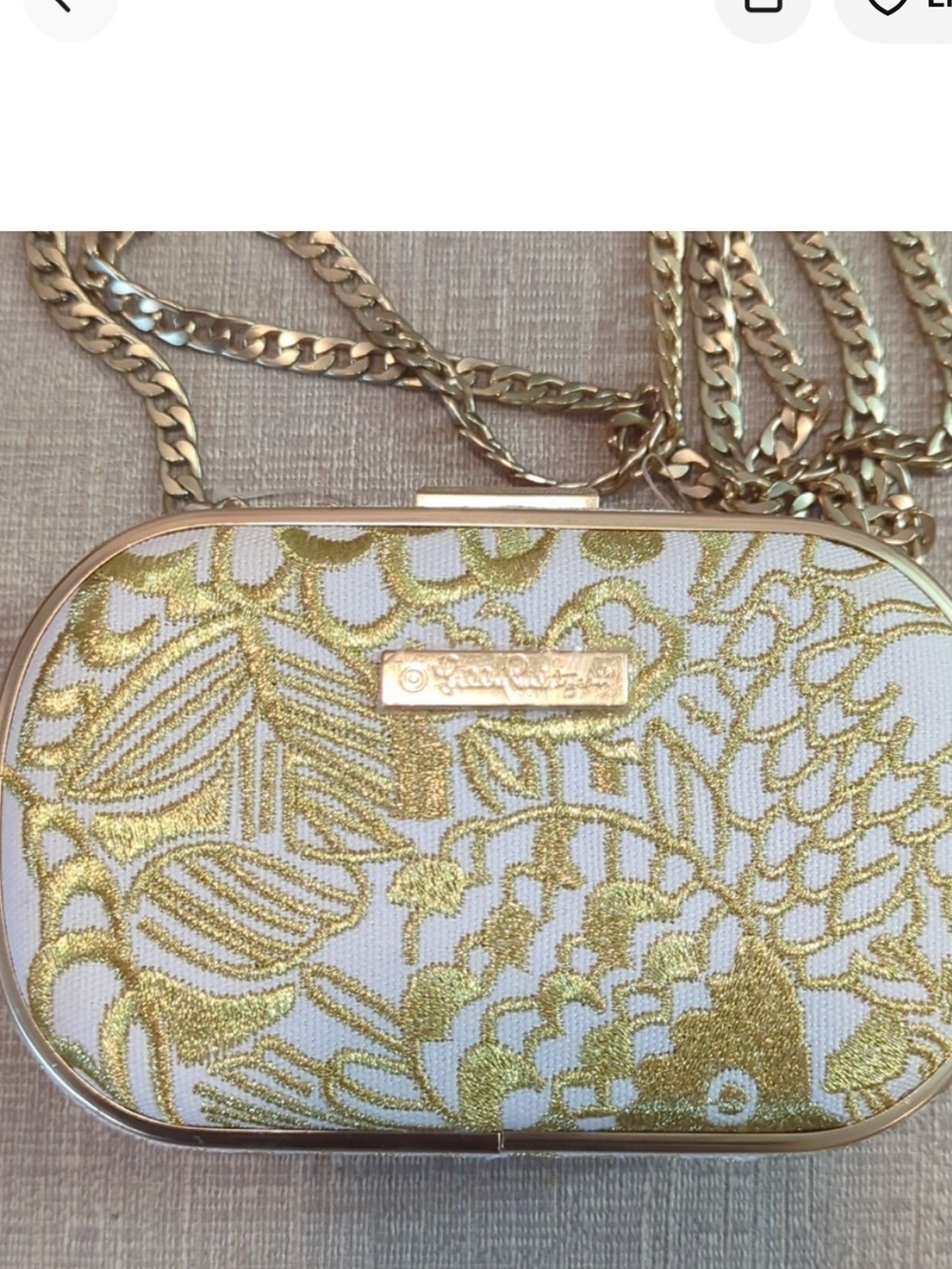 Gold & White Embroidered Koi Design Crossbody/Clutch- Lily Pulitzer 4 Target Fab